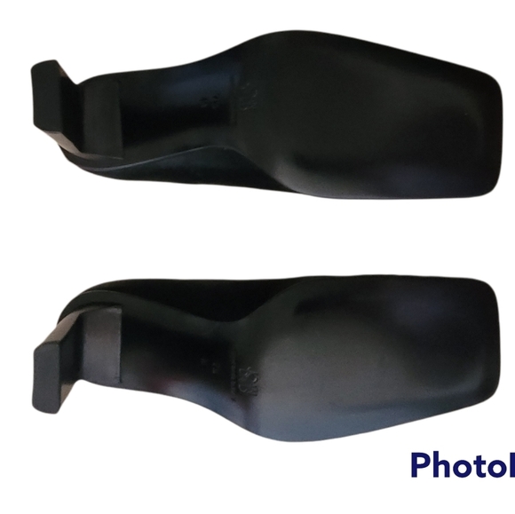 Vintage - 90's Joan & David Black Calf Hair and‎ Patent Leather Square Toe Heels - Picture 7 of 8